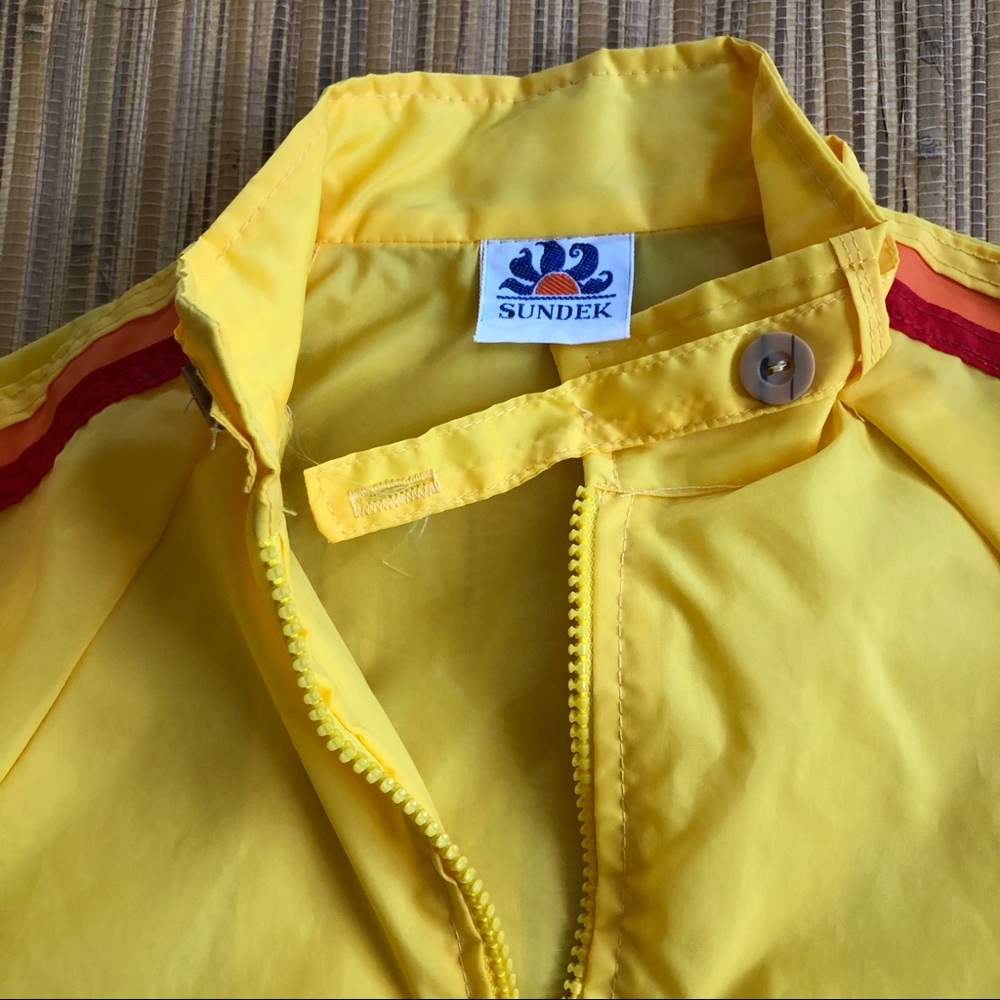 Vintage Sundek Hawaiian Yellow Nylon Jacket